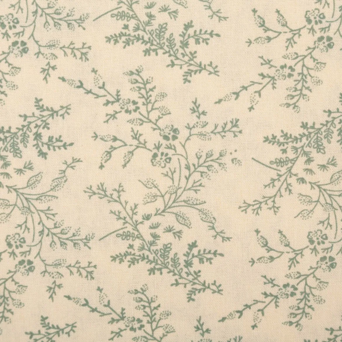 Baumwollstoff Popeline Stoff Blumen und Blätter Serie Romantic Garden Mintgrün 1,40m Breite