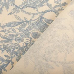 Baumwollstoff Popeline Stoff Vögel und Blumen Serie Romantic Garden Babyblau 1,40m Breite