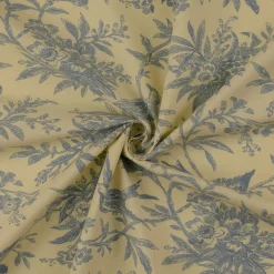Baumwollstoff Popeline Stoff Vögel und Blumen Serie Romantic Garden Babyblau 1,40m Breite