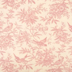 Baumwollstoff Popeline Stoff Vögel und Blumen Serie Romantic Garden Altrosa 1,40m Breite