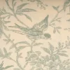 Baumwollstoff Popeline Stoff Vögel und Blumen Serie Romantic Garden Mintgrün 1,40m Breite