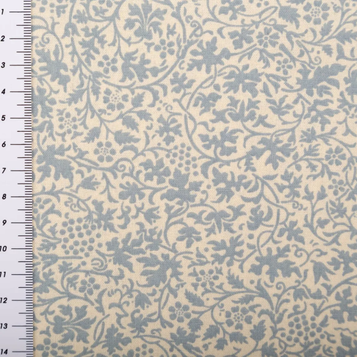 Baumwollstoff Popeline Stoff Allover Blätterranken Serie Romantic Garden Babyblau 1,40m Breite