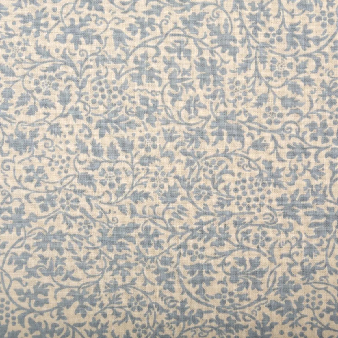 Baumwollstoff Popeline Stoff Allover Blätterranken Serie Romantic Garden Babyblau 1,40m Breite