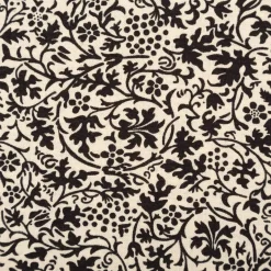 Baumwollstoff Popeline Stoff Allover Blätterranken Serie Romantic Garden Schwarz 1,40m Breite