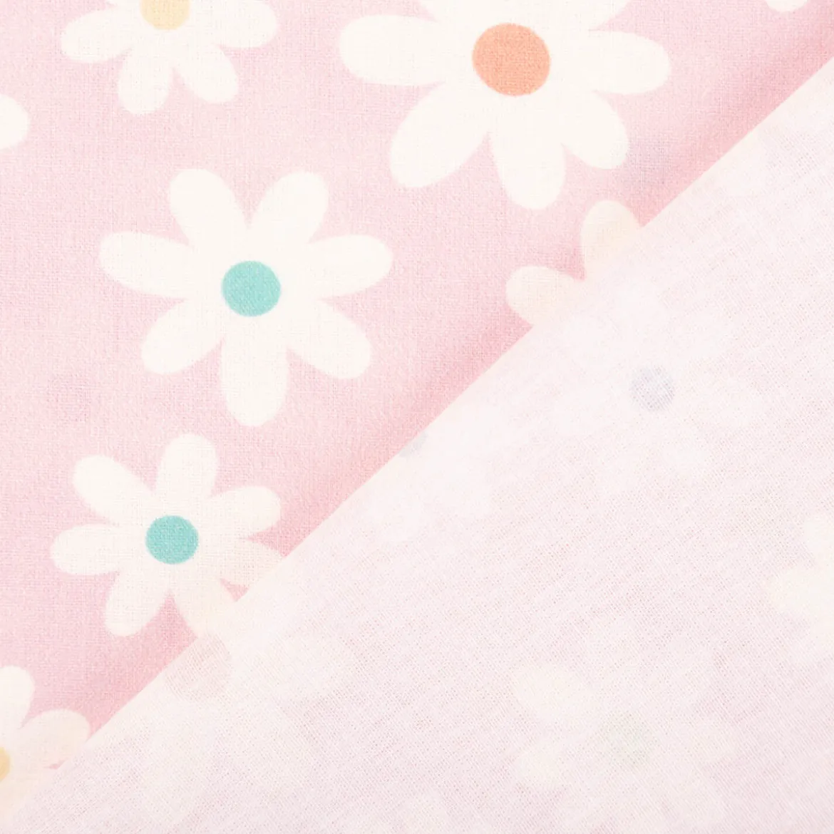 Baumwollstoff Popeline Stoff Blüten rosa 1,45m Breite