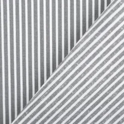 Baumwollstoff Popeline Streifen grau weiß 1,50m Breite