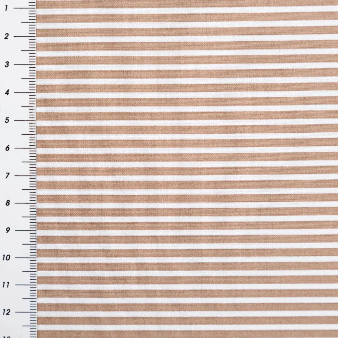Baumwollstoff Popeline Streifen taupe weiß 1,50m Breite