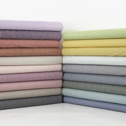 Baumwollstoff Popeline Streifen taupe weiß 1,50m Breite