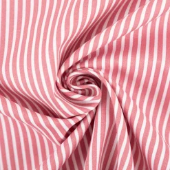 Baumwollstoff Popeline Streifen blush weiß 1,50m Breite