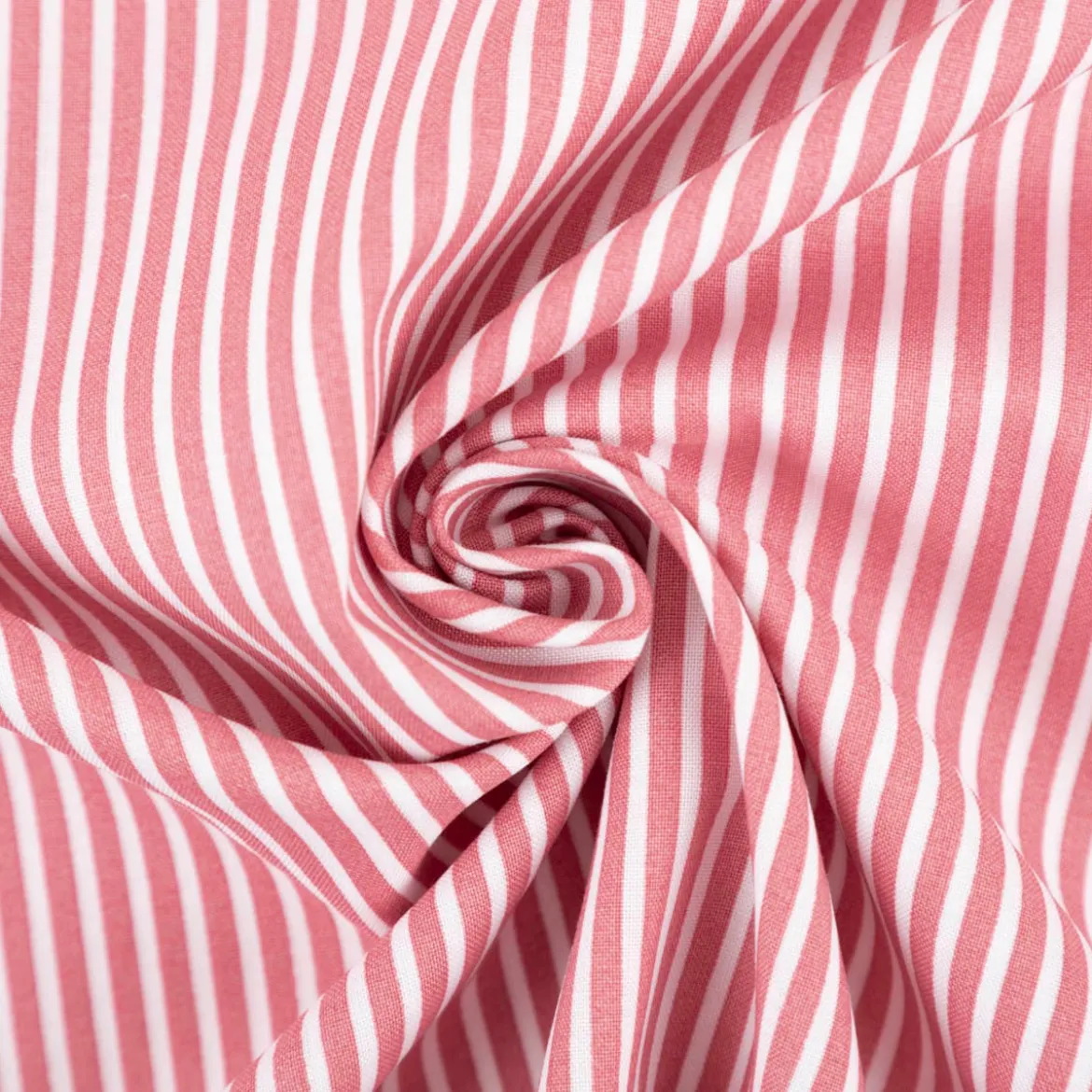 Baumwollstoff Popeline Streifen blush weiß 1,50m Breite