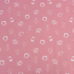 Baumwollstoff Popeline SWEET ANIMALS Löwe Tiger Hase rosa weiß 1,50m Breite