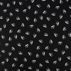 Baumwollstoff Popeline Totenkopf Mini schwarz weiß 1,45m Breite