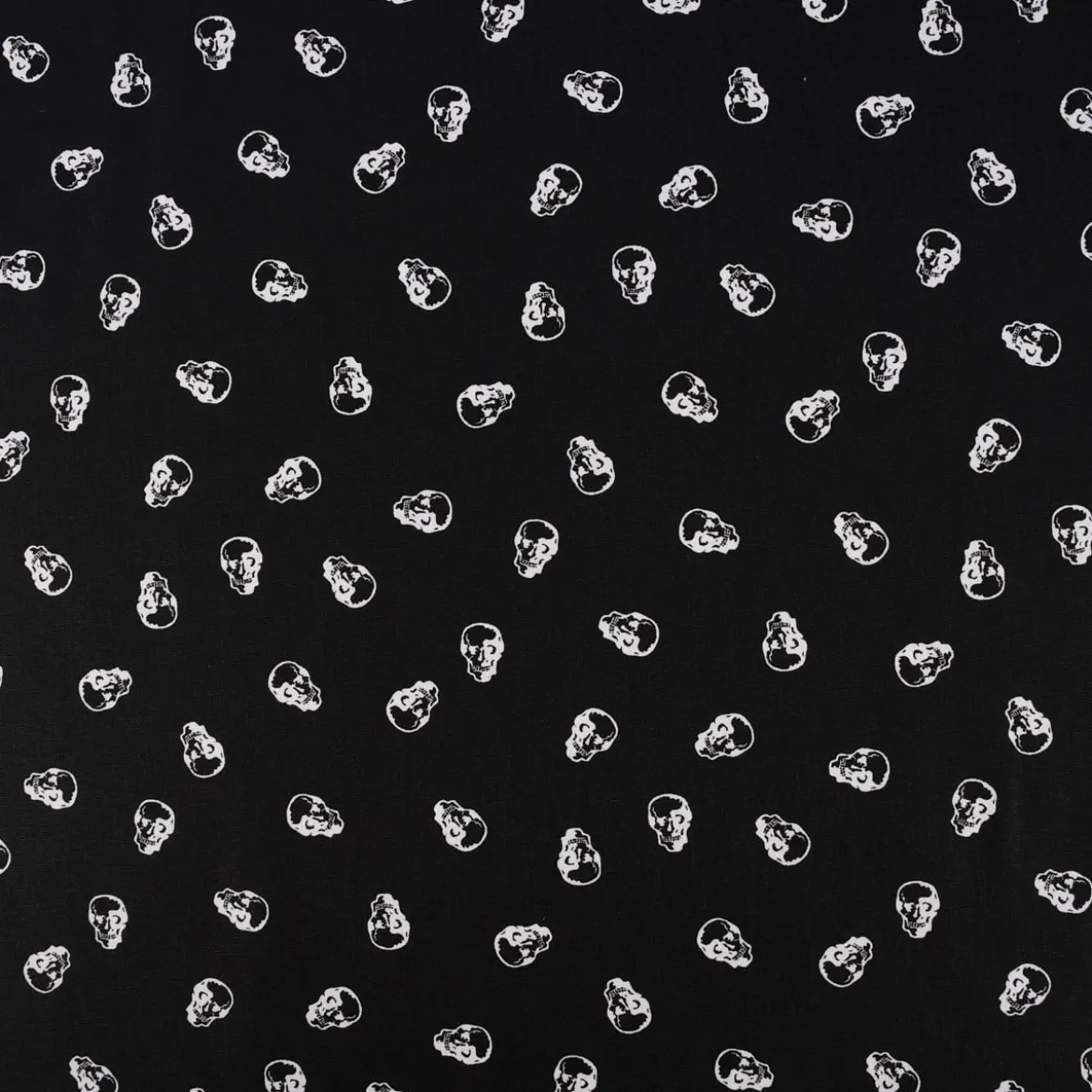 Baumwollstoff Popeline Totenkopf Mini schwarz weiß 1,45m Breite