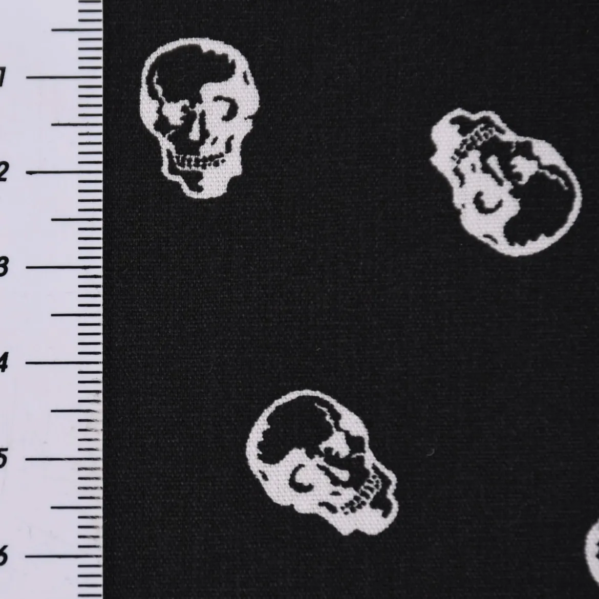 Baumwollstoff Popeline Totenkopf Mini schwarz weiß 1,45m Breite