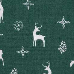 Baumwollstoff Popeline Weihnachten Reh Hirsch dunkelgrün weiß 1,45m Breite