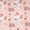 Baumwollstoff Popeline Weihnachtsstoff Merry Christmas Nostalgie rosa 1,50m Breite