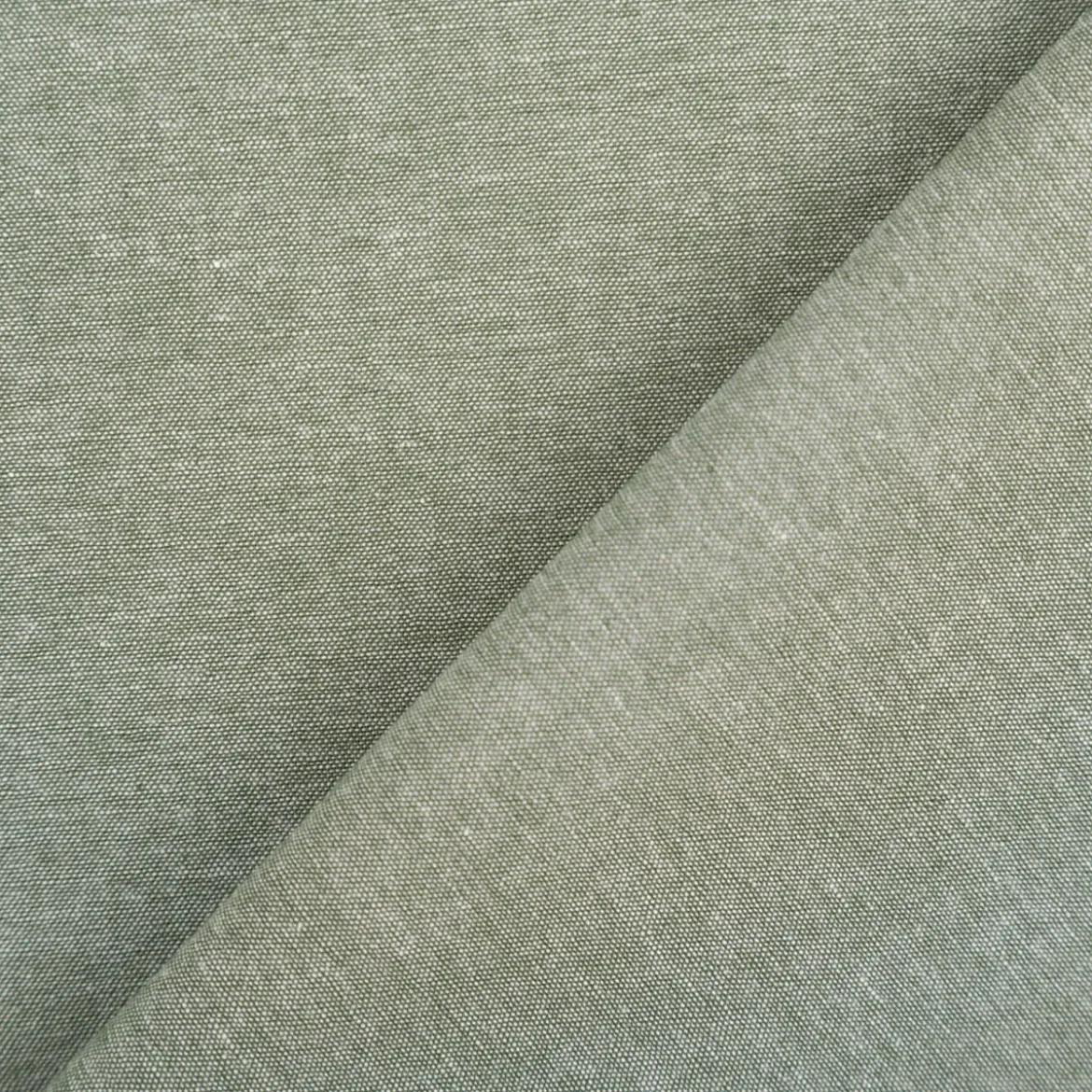 Baumwollstoff Popeline Yarn Dyed garngefärbt einfarbig dunkelgrün meliert 1,44m Breite
