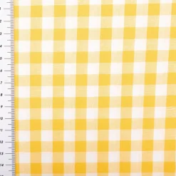 Baumwollstoff Popeline Yarn Dyed garngefärbt Vichy Karos gelb weiß 1,44m Breite