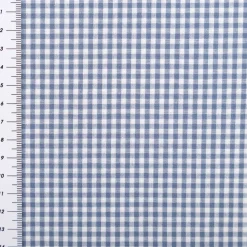 Baumwollstoff Popeline Yarn Dyed garngefärbt kleine Karos 2,7 mm blau weiß 1,44m Breite