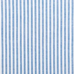 Baumwollstoff Popeline Yarn Dyed garngefärbt Streifen 3mm himmelblau weiß 1,44m Breite
