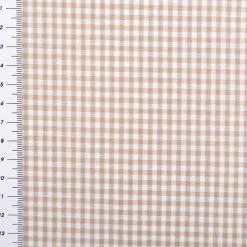 Baumwollstoff Popeline Yarn Dyed garngefärbt kleine Karos 2,7 mm sand weiß 1,44m Breite