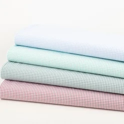 Baumwollstoff Popeline Yarn Dyed garngefärbt kleine Karos 2,7 mm hellblau weiß 1,44m Breite