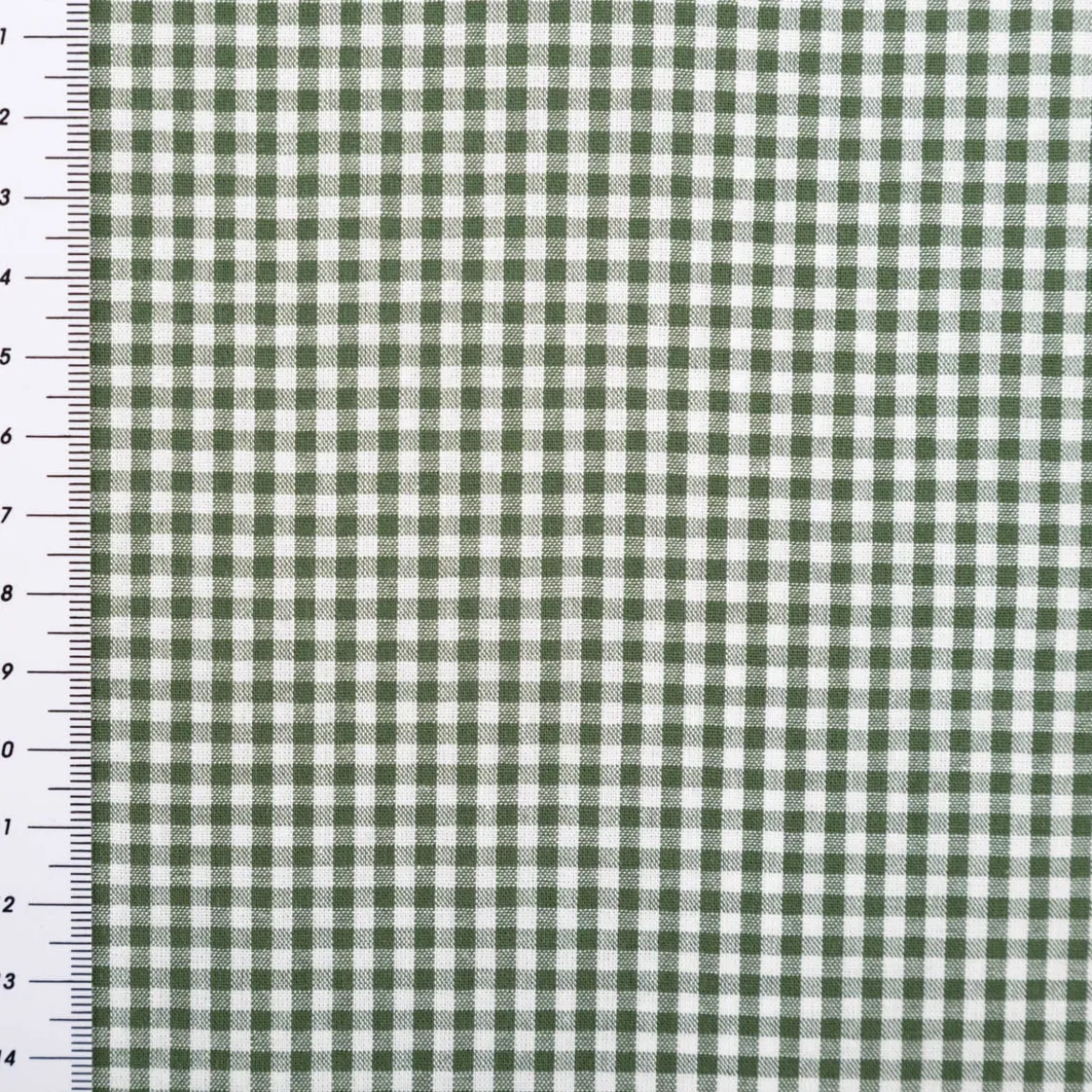 Baumwollstoff Popeline Yarn Dyed garngefärbt kleine Karos 2,7 mm dunkelgrün weiß 1,44m Breite