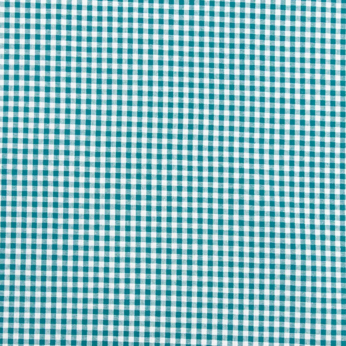 Baumwollstoff Popeline Yarn Dyed garngefärbt kleine Karos 2,7 mm petrol weiß 1,44m Breite