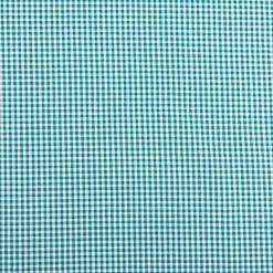 Baumwollstoff Popeline Yarn Dyed garngefärbt kleine Karos 2,7 mm petrol weiß 1,44m Breite
