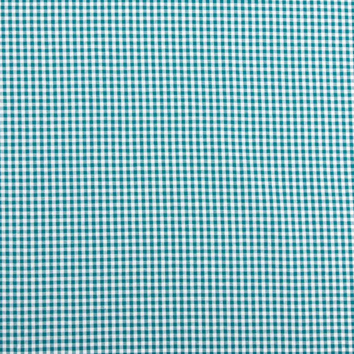 Baumwollstoff Popeline Yarn Dyed garngefärbt kleine Karos 2,7 mm petrol weiß 1,44m Breite