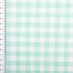 Baumwollstoff Popeline Yarn Dyed garngefärbt Vichy Karos mint weiß 1,44m Breite