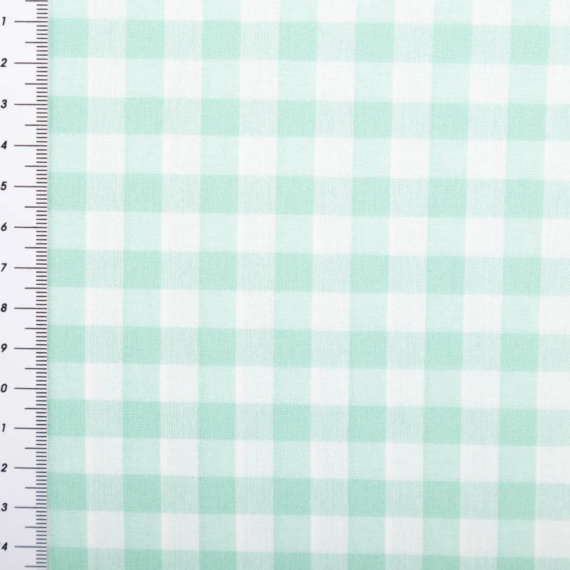 Baumwollstoff Popeline Yarn Dyed garngefärbt Vichy Karos mint weiß 1,44m Breite