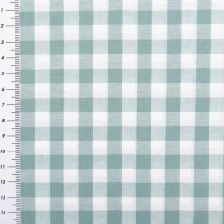 Baumwollstoff Popeline Yarn Dyed garngefärbt Vichy Karos altgrün weiß 1,44m Breite