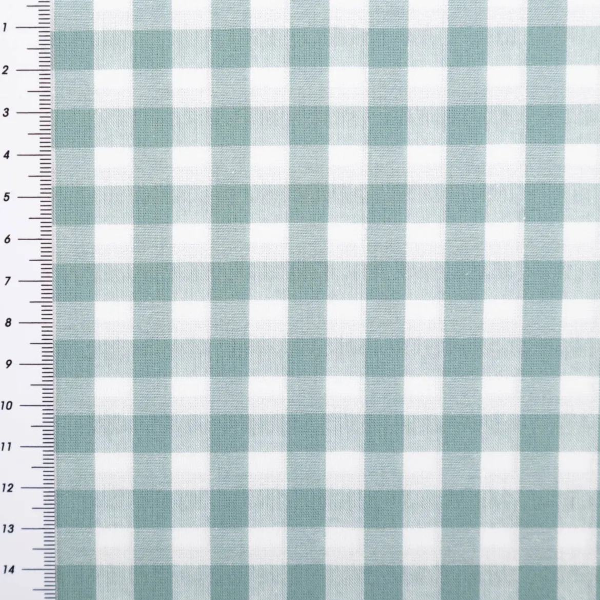 Baumwollstoff Popeline Yarn Dyed garngefärbt Vichy Karos altgrün weiß 1,44m Breite