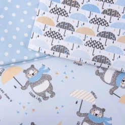 Baumwollstoff Punkte groß Ø 7mm babyblau weiß