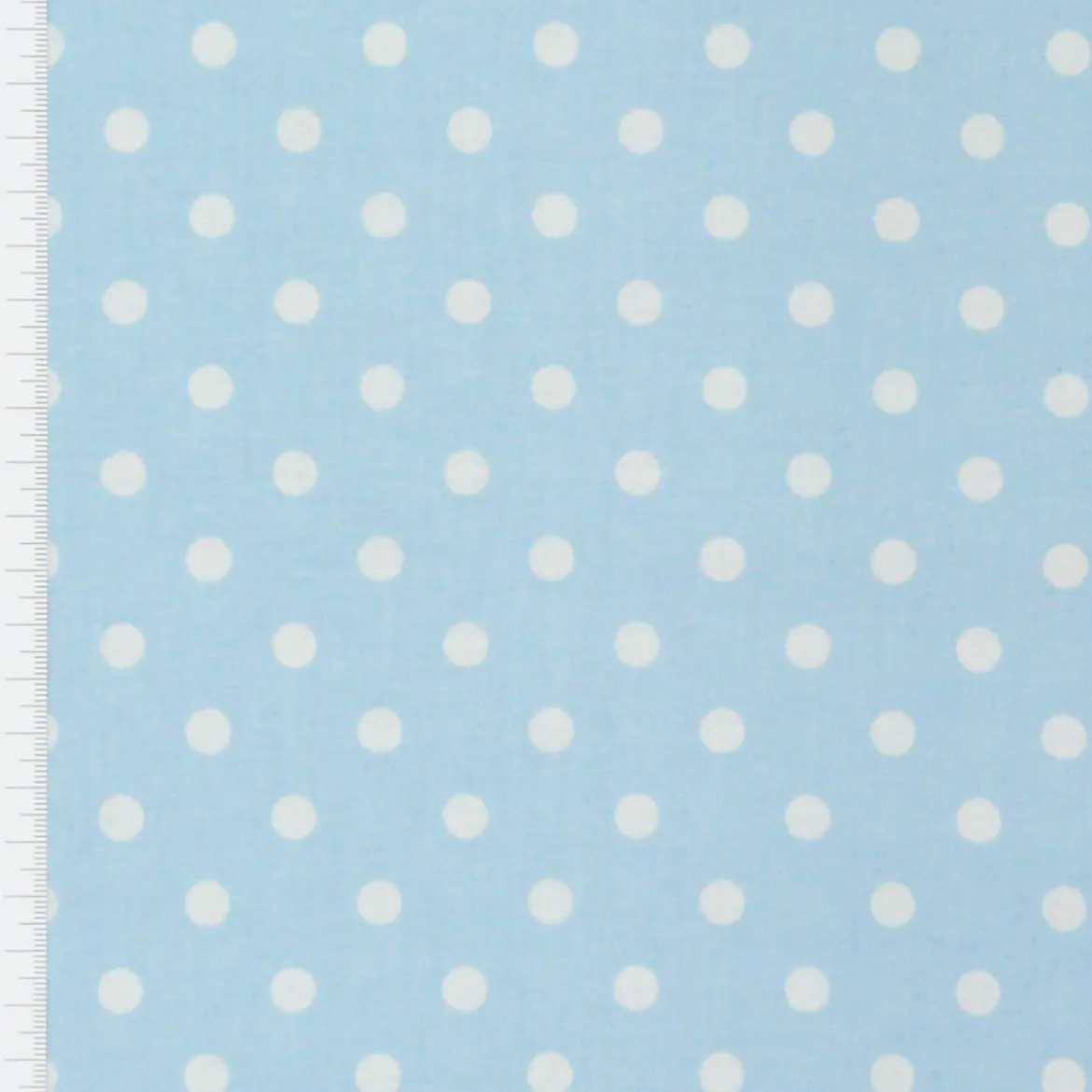 Baumwollstoff Punkte groß Ø 7mm babyblau weiß