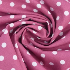 Baumwollstoff Punkte groß Ø 7mm beere mauve weiß 1,40m Breite