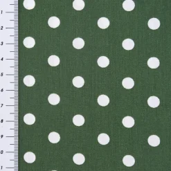 Baumwollstoff Punkte groß Ø 7mm dunkelgrün weiß 1,40m Breite
