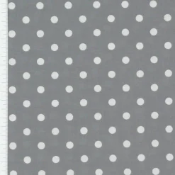 Baumwollstoff Punkte groß Ø 7mm grau weiß