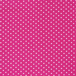 Baumwollstoff Punkte groß Ø 7mm pink weiß