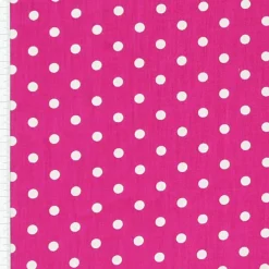 Baumwollstoff Punkte groß Ø 7mm pink weiß