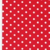 Baumwollstoff Punkte groß Ø 7mm rot weiß