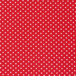 Baumwollstoff Punkte groß Ø 7mm rot weiß
