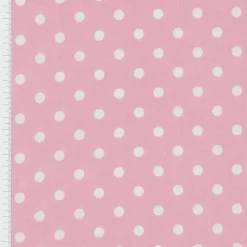 Baumwollstoff Punkte groß Ø 7mm rosa weiß