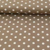Baumwollstoff Punkte groß Ø 7mm taupe weiß