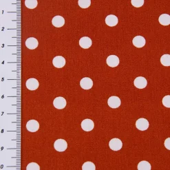Baumwollstoff Punkte groß Ø 7mm terrakotta weiß 1,40m Breite