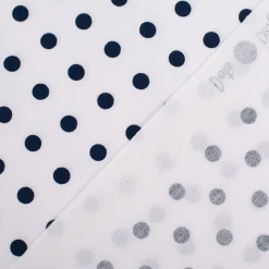 Baumwollstoff Punkte groß Ø 7mm weiß dunkelblau 1,40m Breite