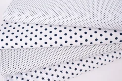 Baumwollstoff Punkte groß Ø 7mm weiß dunkelblau 1,40m Breite