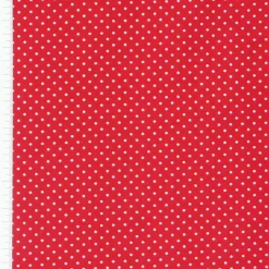 Baumwollstoff Punkte klein Ø 1mm rot weiß