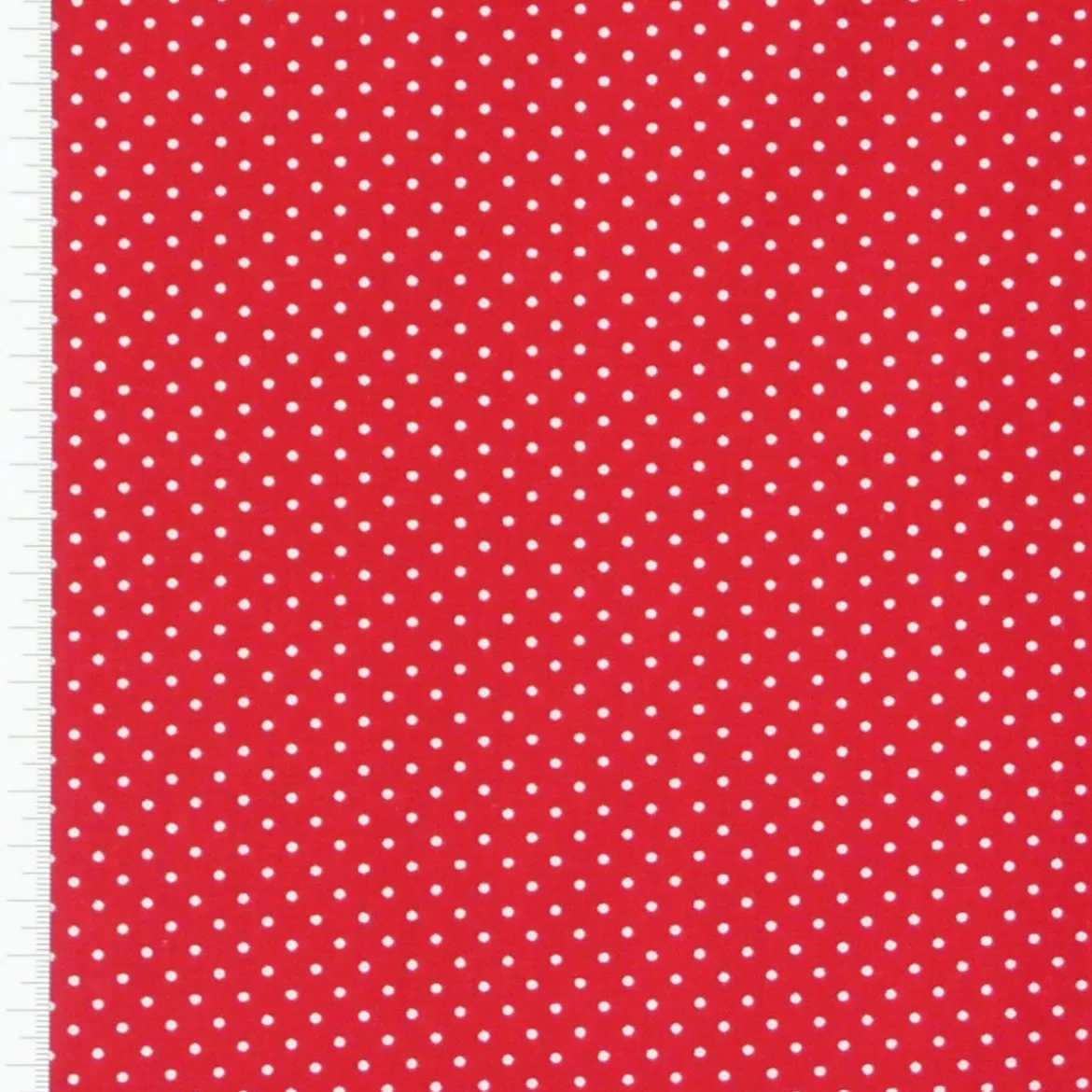Baumwollstoff Punkte klein Ø 1mm rot weiß